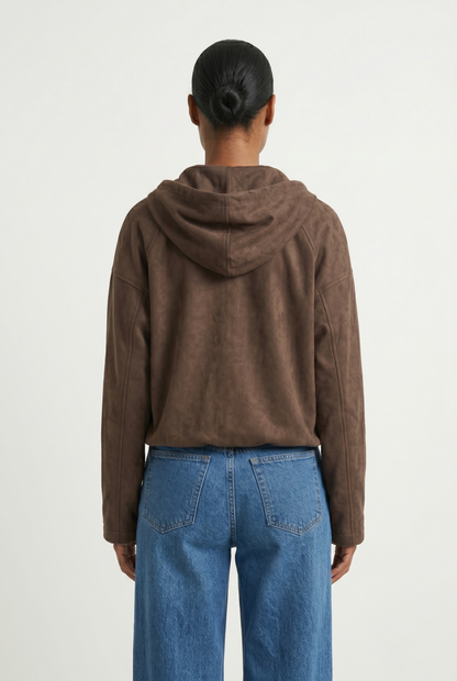 VESTE ZIPPÉE À CAPUCHE EFFET DAIM - K-ZELL PARIS