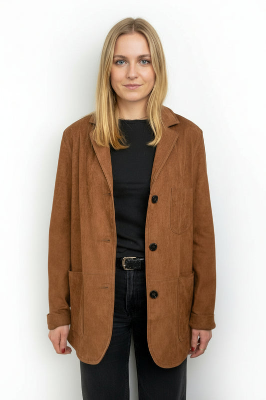 VESTE BLAZER EFFET DAIM