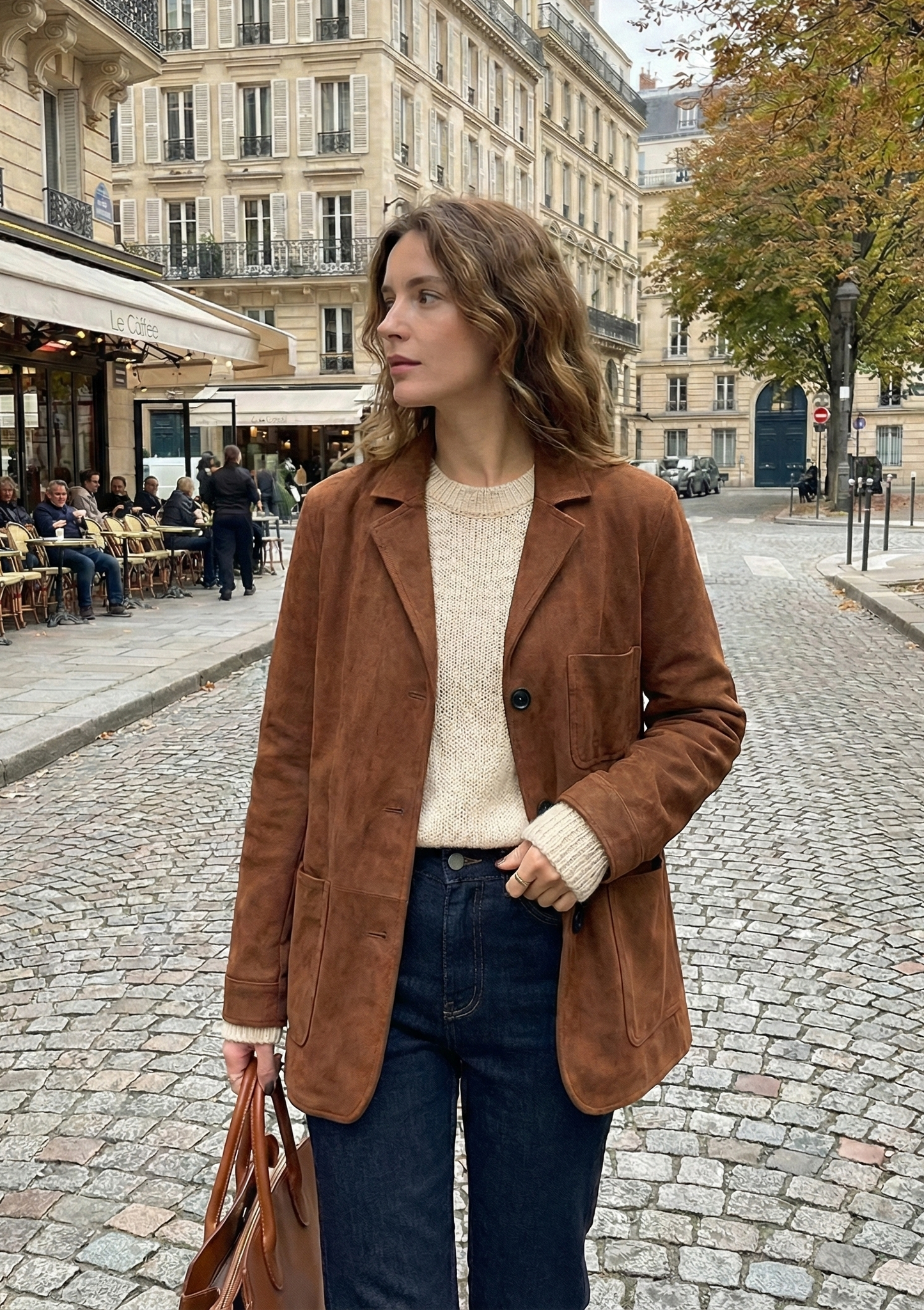 VESTE BLAZER EFFET DAIM