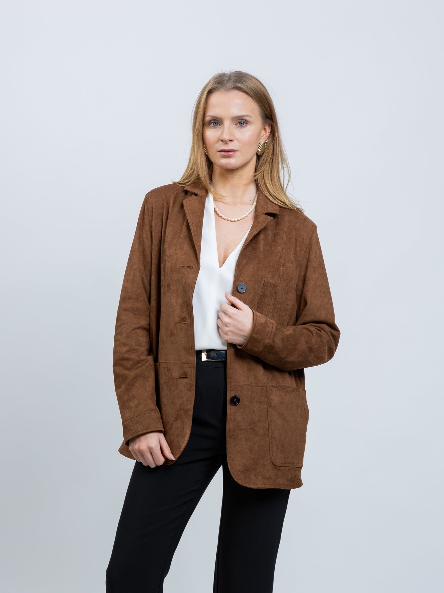 VESTE BLAZER EFFET DAIM