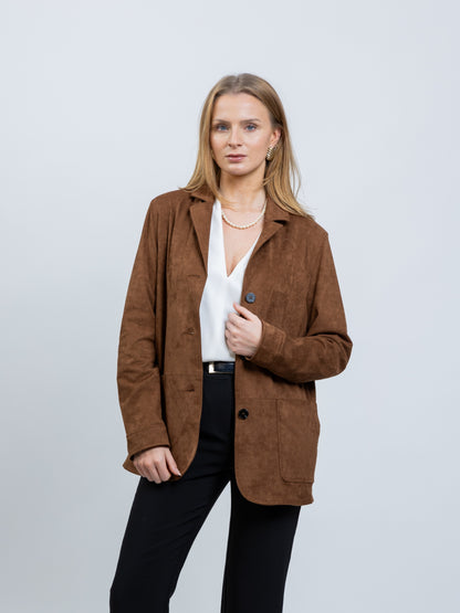 VESTE BLAZER EFFET DAIM