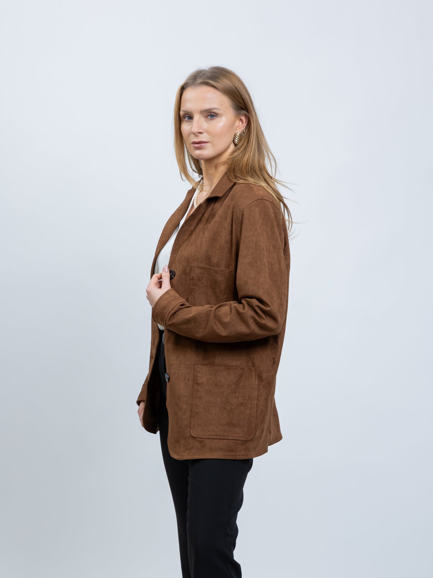 VESTE BLAZER EFFET DAIM