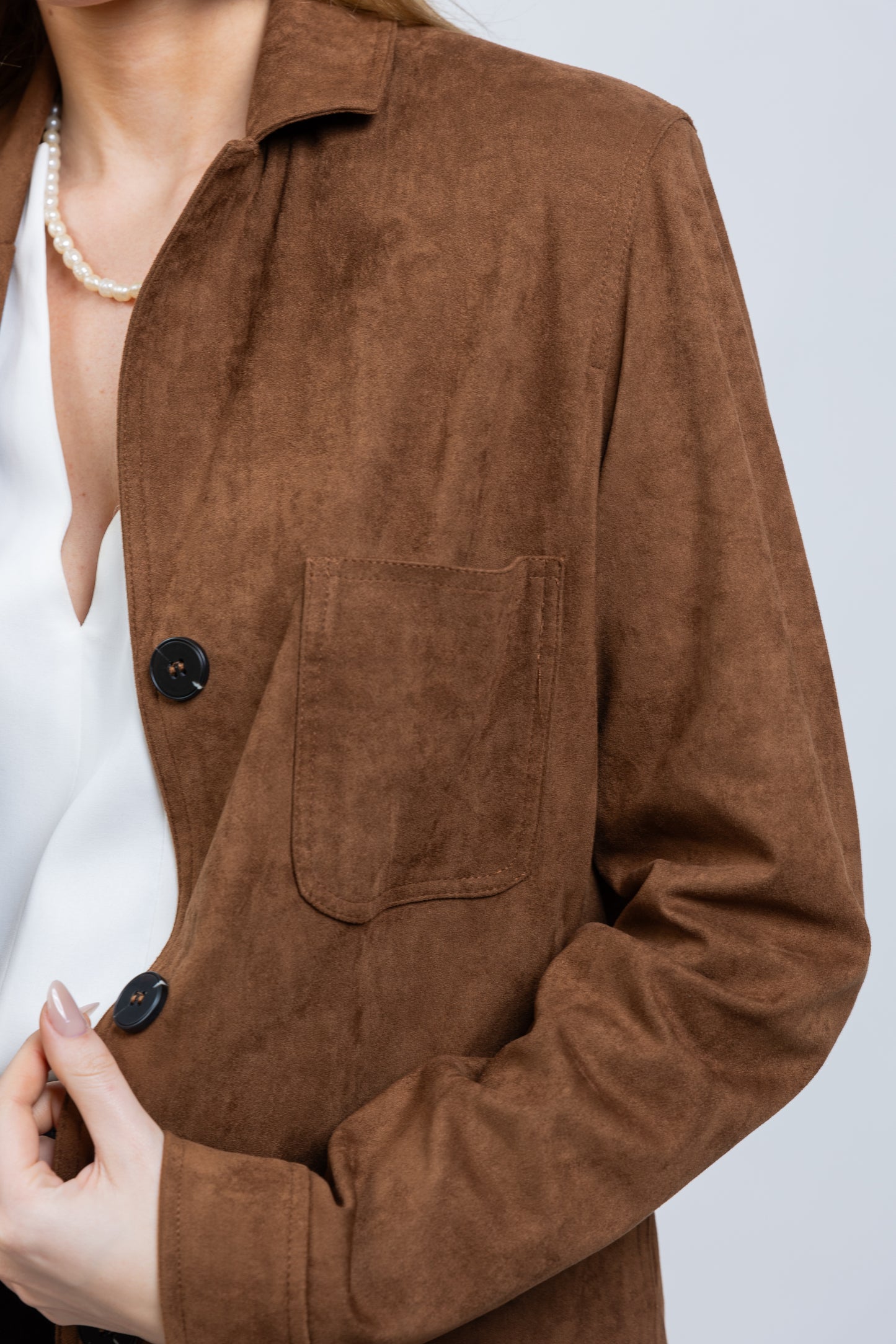VESTE BLAZER EFFET DAIM