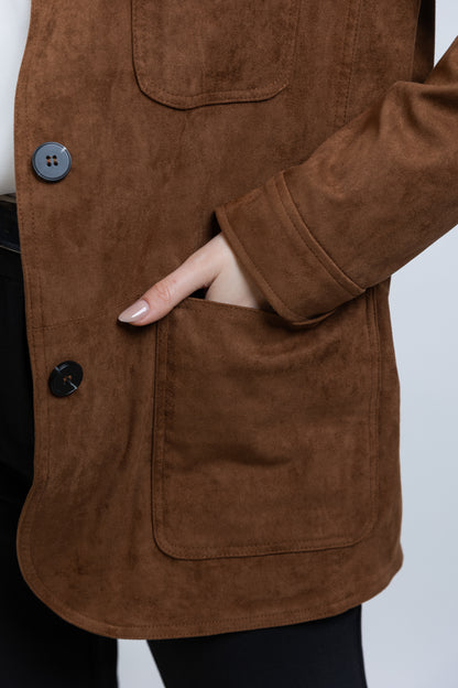 VESTE BLAZER EFFET DAIM