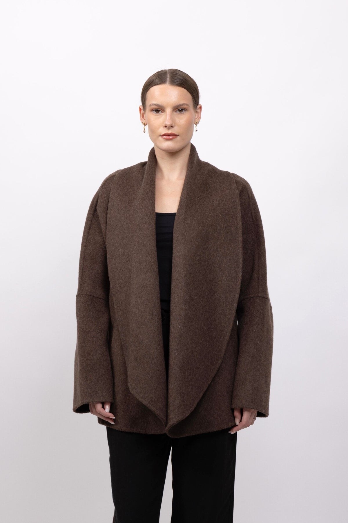 MANTEAU PEIGNOIR / KIMONO EN LAINE - FAIT MAIN - K-ZELL PARIS