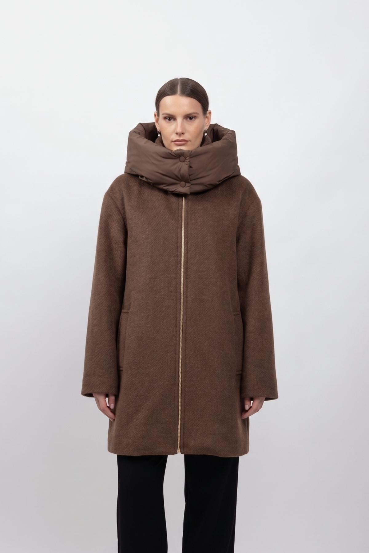 MANTEAU MI-LONG À CAPUCHE AMOVIBLE