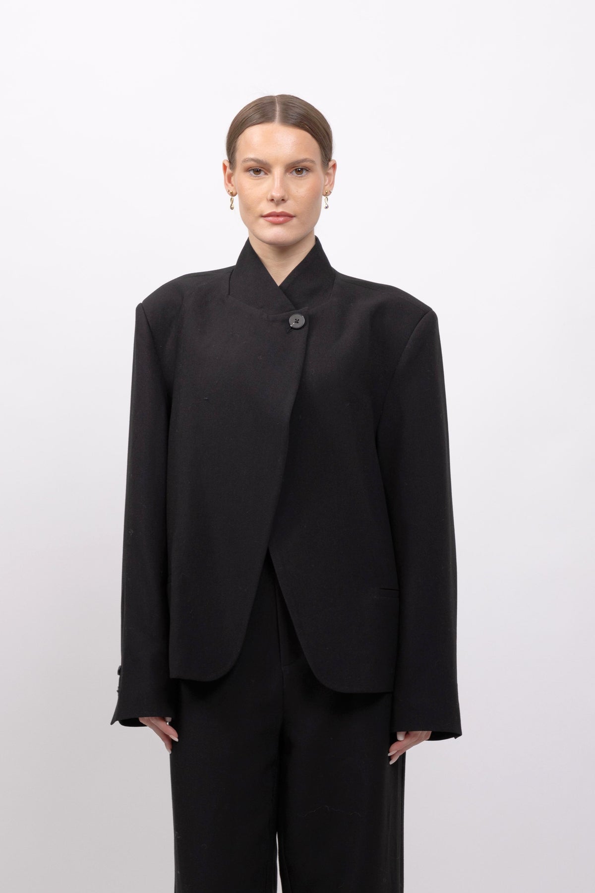 VESTE BLAZER A COL MONTANT