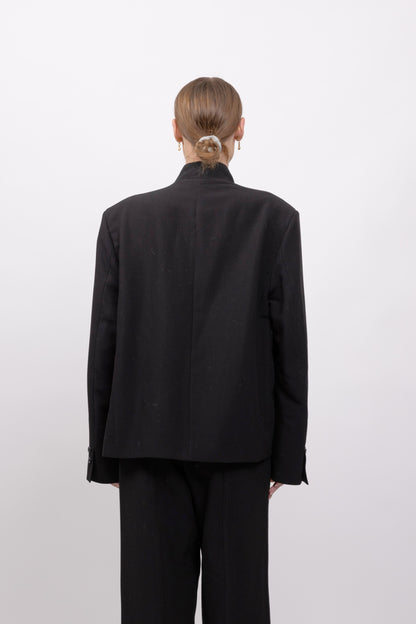 VESTE BLAZER A COL MONTANT