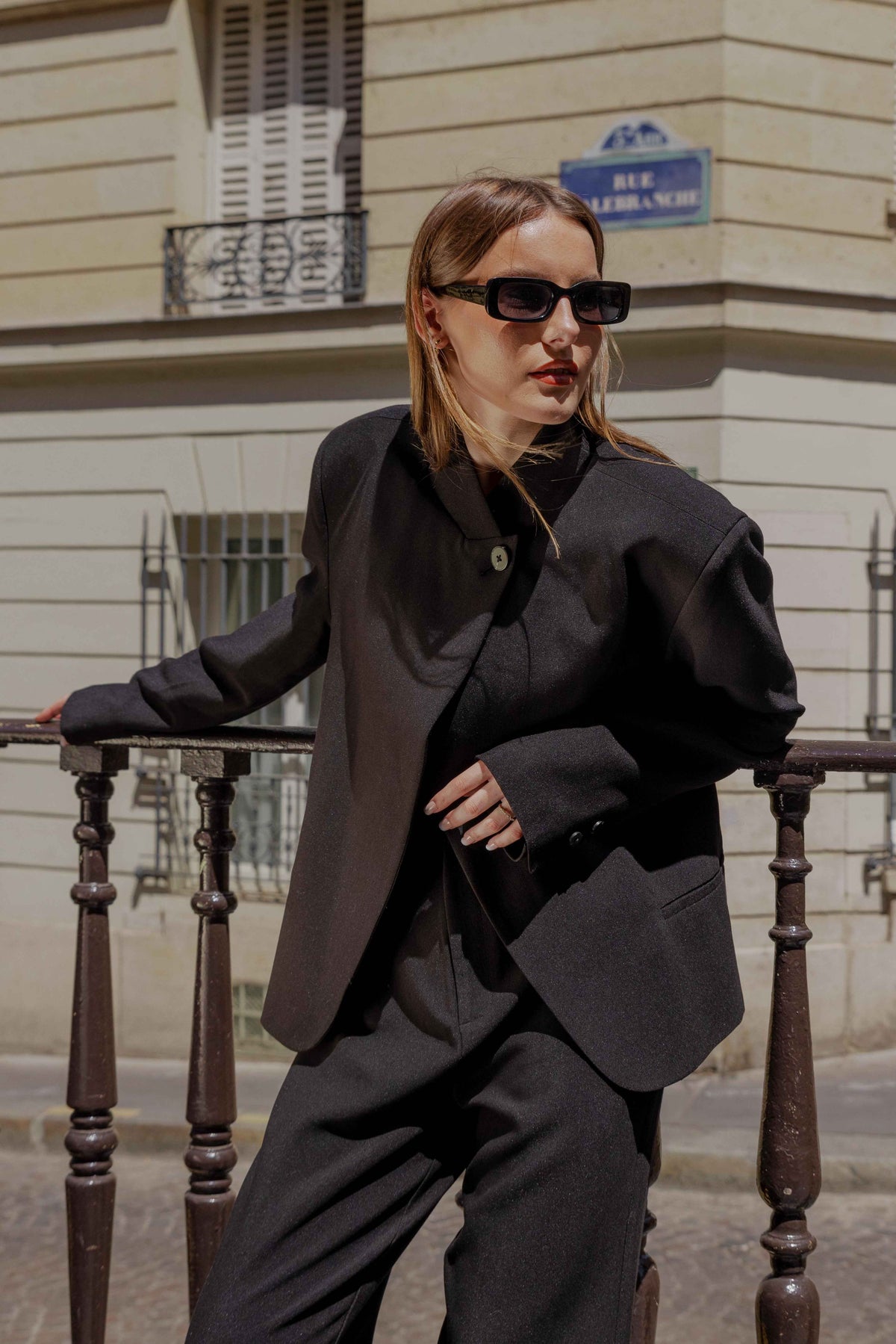 VESTE BLAZER A COL MONTANT