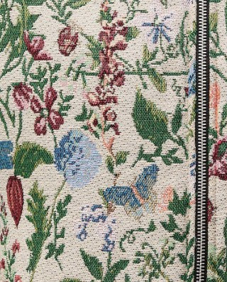 CHAQUETA ACOLCHADA DE JACQUARD CON FLORES Y EFECTO PIEL DE CORDERO