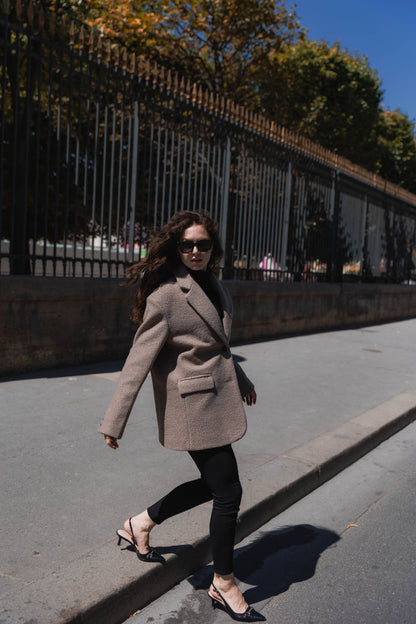 VESTE BLAZER OVERSIZE EFFET MOUTON