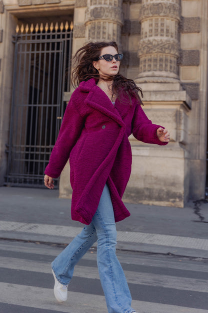 MANTEAU MI-LONG EN MOUMOUTE