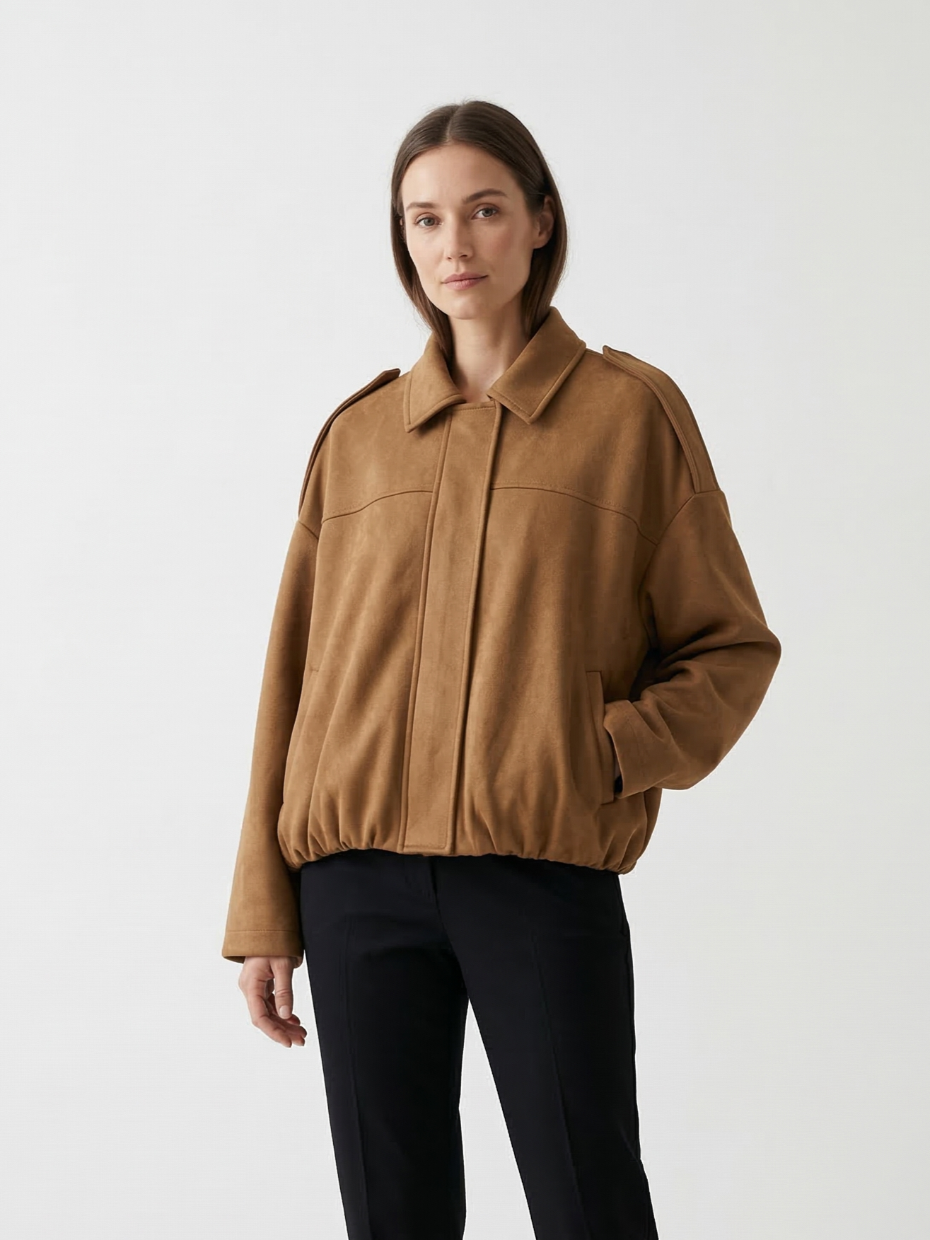 VESTE BOMBER OVERSIZE EFFET DAIM