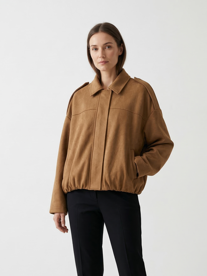 VESTE BOMBER OVERSIZE EFFET DAIM