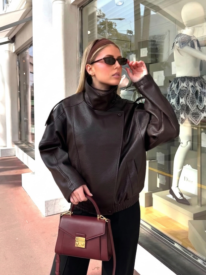 BLOUSON MOTARD EN SIMILICUIR