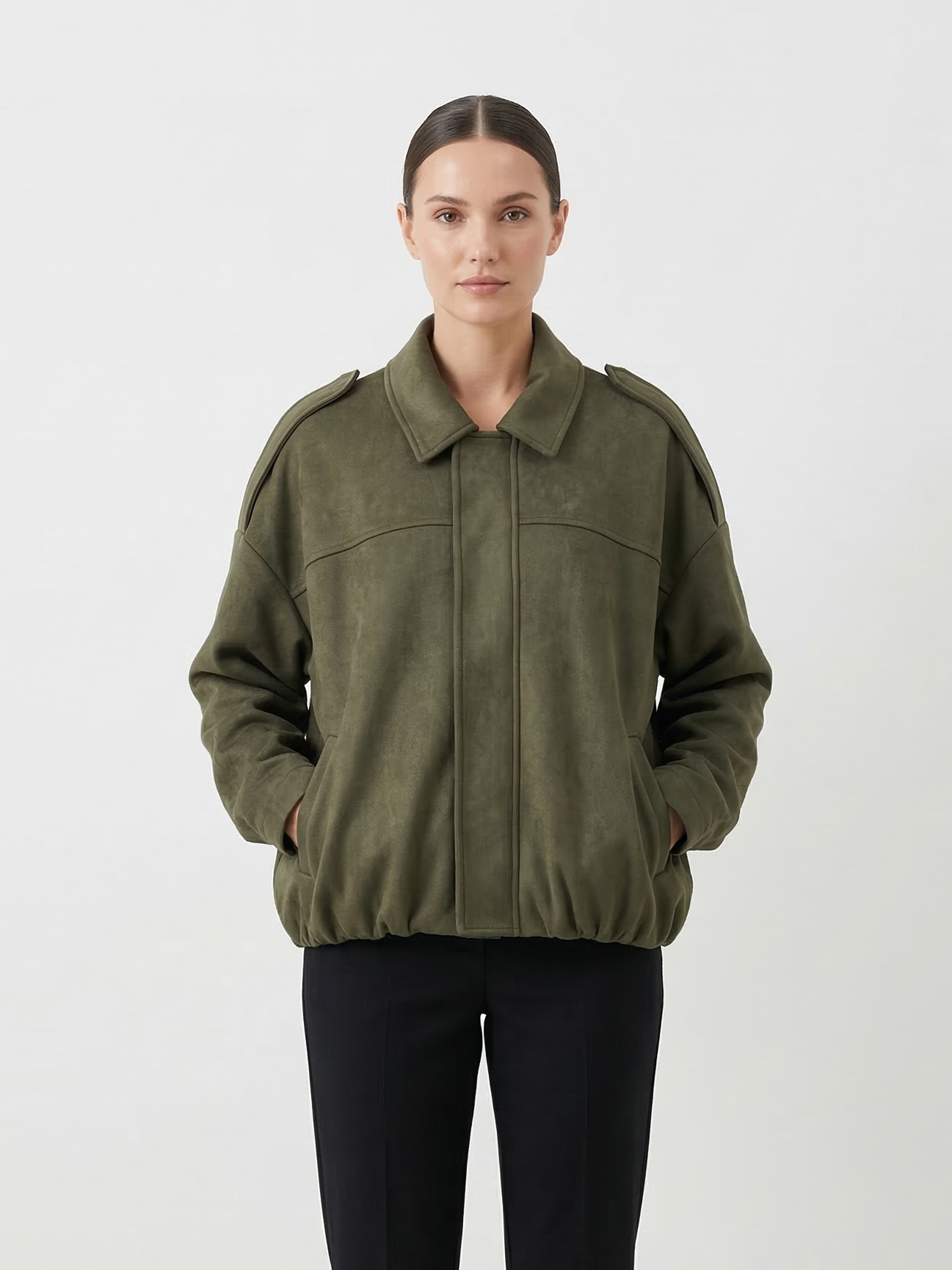 VESTE BOMBER OVERSIZE EFFET DAIM