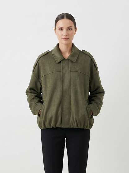 VESTE BOMBER OVERSIZE EFFET DAIM