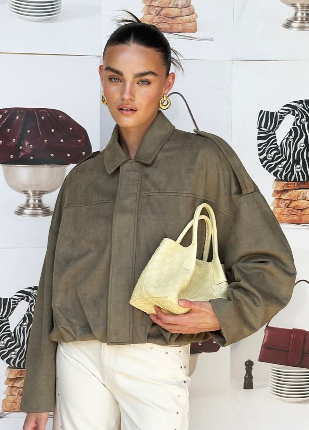 VESTE COURTE EFFET DAIM