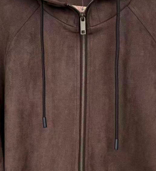VESTE ZIPPÉE À CAPUCHE EFFET DAIM - K-ZELL PARIS