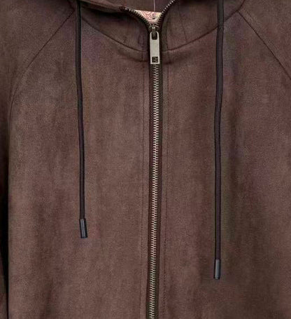 VESTE ZIPPÉE À CAPUCHE EFFET DAIM - K-ZELL PARIS